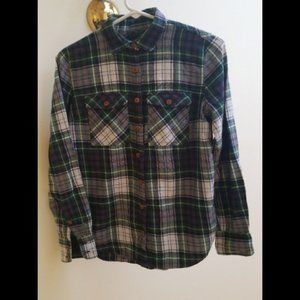 J Crew green plaid button down Shirt Size S